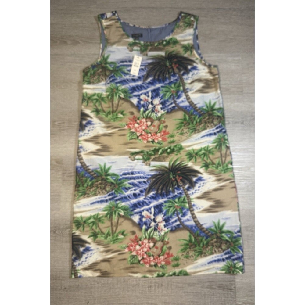 NWT Talbots Hawaiian Tropical Island Print Sleeveless Sheath Dress Women's 10P